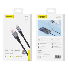 Foneng X112 USB-A to Lightning cable 2.4A, 1m (black)
