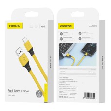 Foneng X96 USB-A to USB-C cable 2.4A, 1m (yellow)