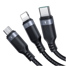 Multi-function USB to USB-C 2x Lightning Micro Joyroom Cable S-A18 Multi-function USB to USB-C 2x Lightning Micro Joyroom Cable S-A18
