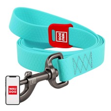 WAUDOG waterproof luminescent dog leash 25mm wide, 183 cm long turquoise WAUDOG waterproof luminescent dog leash 25mm wide, 183 cm long turquoise