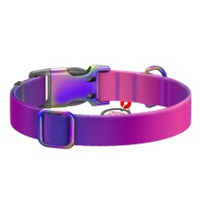 Nylon dog collar with QR code WAUDOG 15 mm wide, 25-35 cm long purple Nylon dog collar with QR code WAUDOG 15 mm wide, 25-35 cm long purple