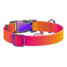 Nylon dog collar with QR code WAUDOG 15 mm wide, 25-35 cm long orange