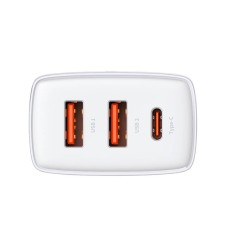 Ładowarka sieciowa Baseus Compact Quick Charger, 2xUSB, USB-C, PD, 3A, 30W (biała) Ładowarka sieciowa Baseus Compact Quick Charger, 2xUSB, USB-C, PD, 3A, 30W (biała)