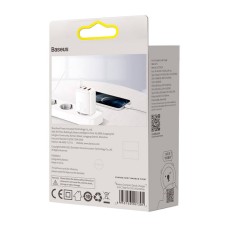 Ładowarka sieciowa Baseus Compact Quick Charger, 2xUSB, USB-C, PD, 3A, 30W (biała) Ładowarka sieciowa Baseus Compact Quick Charger, 2xUSB, USB-C, PD, 3A, 30W (biała)