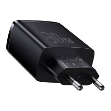 Charger Baseus Compact Quick Charger, 2xUSB, USB-C, PD, 3A, 30W (czarna) Charger Baseus Compact Quick Charger, 2xUSB, USB-C, PD, 3A, 30W (czarna)