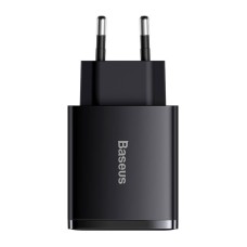Charger Baseus Compact Quick Charger, 2xUSB, USB-C, PD, 3A, 30W (czarna) Charger Baseus Compact Quick Charger, 2xUSB, USB-C, PD, 3A, 30W (czarna)