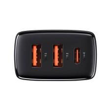 Charger Baseus Compact Quick Charger, 2xUSB, USB-C, PD, 3A, 30W (czarna) Charger Baseus Compact Quick Charger, 2xUSB, USB-C, PD, 3A, 30W (czarna)