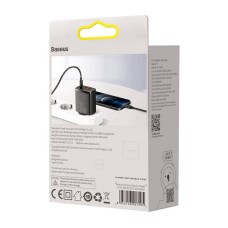 Charger Baseus Compact Quick Charger, 2xUSB, USB-C, PD, 3A, 30W (czarna) Charger Baseus Compact Quick Charger, 2xUSB, USB-C, PD, 3A, 30W (czarna)