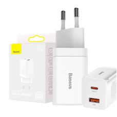 Baseus Super Si Pro Quick Charger USB + USB-C 30W (white) Baseus Super Si Pro Quick Charger USB + USB-C 30W (white)