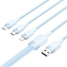 USB 2.0 A to 3in1 3A cable Vention CTPLG 1.5M (blue) USB 2.0 A to 3in1 3A cable Vention CTPLG 1.5M (blue)
