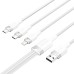 USB 2.0 A to 3in1 3A cable Vention CTPWG 1.5M (white)