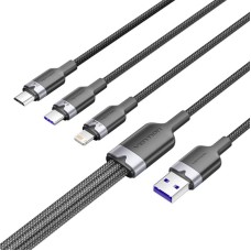 USB 2.0 A to 3-in-1 6A cable Vention CTRBG 1.5M (black) USB 2.0 A to 3-in-1 6A cable Vention CTRBG 1.5M (black)