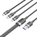 USB 2.0 A to 3-in-1 6A cable Vention CTRBG 1.5M (black)