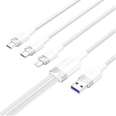 USB 2.0 A to 3-in-1 6A cable Vention CTRWG 1.5M (white) USB 2.0 A to 3-in-1 6A cable Vention CTRWG 1.5M (white)