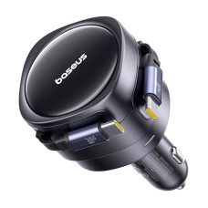 Baseus Enjoyment Max car charger with USB-C+USB-C cables 60W Black Baseus Enjoyment Max car charger with USB-C+USB-C cables 60W Black
