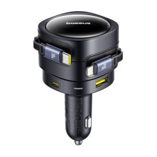 Baseus Enjoyment Max car charger with USB-C+Lightning cables and USB-A+USB-C ports 90W Black Baseus Enjoyment Max car charger with USB-C+Lightning cables and USB-A+USB-C ports 90W Black