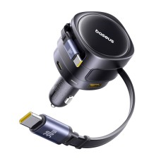 Baseus Enjoyment Max car charger with USB-C+USB-C cables and USB-A+USB-C ports 90W Black Baseus Enjoyment Max car charger with USB-C+USB-C cables and USB-A+USB-C ports 90W Black