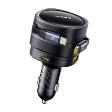 Baseus Enjoyment Max car charger with USB-C+USB-C cables and USB-A+USB-C ports 90W Black Baseus Enjoyment Max car charger with USB-C+USB-C cables and USB-A+USB-C ports 90W Black