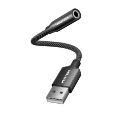 Single-port USB external sound card Vention Gome 0.25m (black) Single-port USB external sound card Vention Gome 0.25m (black)