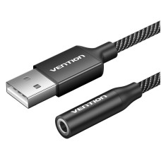 Single-port USB external sound card Vention Gome 0.25m (black) Single-port USB external sound card Vention Gome 0.25m (black)