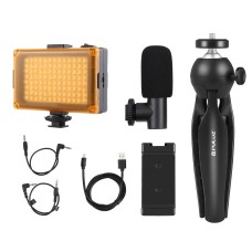 Puluz live recording set tripod + LED light + microphone + phone clip PKT3132B Puluz live recording set tripod + LED light + microphone + phone clip PKT3132B