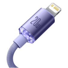Baseus Crystal Shine cable USB-C to Lightning, 20W, PD, 1.2m (purple)