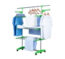 Herzberg 3-Tier Clothes Laundry Drying Rack Green