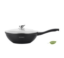 Royalty Line RL-BW30M: Marble Coated Cooking Wok Pan - 30cm