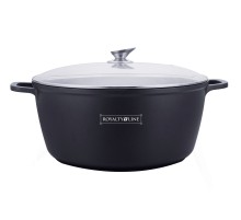 Royalty Line RL-BS36M: Die Cast Casserole with Glass Lid - 36cm