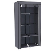 Herzberg HG-8010: Storage Wardrobe - Small Gray