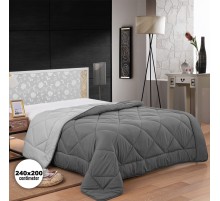 Herzberg HG-2420BCO: Bicolor Microfiber Duvet - 240x200cm Gray