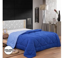 Herzberg HG-2420BCO: Bicolor Microfiber Duvet - 240x200cm Blue
