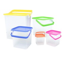 Herzberg 5-in-1 Corner Cubic Food Storage Container SET with Handle