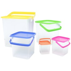 Herzberg 5-in-1 Corner Cubic Food Storage Container SET with Handle Herzberg 5-in-1 Corner Cubic Food Storage Container SET with Handle