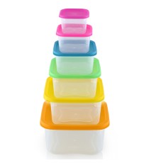 Herzberg 6-in-1 Square Food Storage Container Set