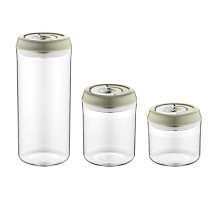 Herzberg Vacuum Storage Jar Set Gray