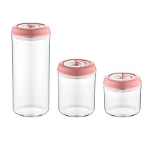 Herzberg Vacuum Storage Jar Set Pink