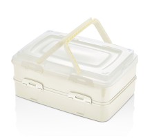 Herzberg Duplex Takeaway Pastry Carrying Box Ivory