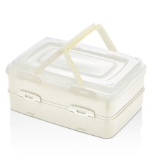 Herzberg Duplex Takeaway Pastry Carrying Box Ivory