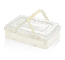 Herzberg HG-L719: Single-Tier Takeaway Pastry Carrying Box Ivory