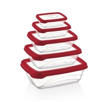 Herzberg 5 Pieces Bio Saver Box Set Red