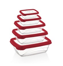 Herzberg 5 Pieces Bio Saver Box Set Red