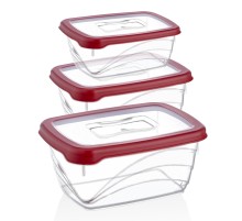 Herzberg 3 Pieces Extra Deep Bio Saver Box Set Red