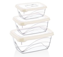 Herzberg 3 Pieces Extra Deep Bio Saver Box Set Ivory