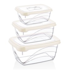 Herzberg 3 Pieces Extra Deep Bio Saver Box Set Ivory