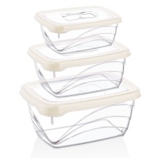 Herzberg 3 Pieces Extra Deep Bio Saver Box Set Ivory