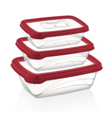 Herzberg 3 Pieces Bio Saver Box Set Red