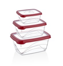 Herzberg 3 Pieces Extra Deep Bio Saver Box Set Red