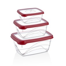 Herzberg 3 Pieces Extra Deep Bio Saver Box Set Red