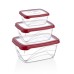 Herzberg 3 Pieces Extra Deep Bio Saver Box Set Red